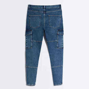 Wholesale Reasonable Price <b>Men</b> Straight Casual Breathable High Waist 100% Cotton Light Wash Slim Fit Jean Pants - Product Image 4
