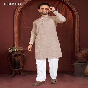 Kurta de Hombre de Lino y Algodón de la Mejor Calidad, con Mangas Largas y Lisas, Colección de Pantalones de Algodón, Proveedor y Exportador Mundial - Product Image 1