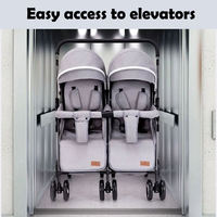 Poussette double pliable légère et portable pour bébés avec sièges côte à côte, chariot pliant pour deux enfants