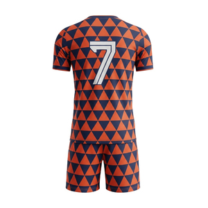 100% Polyester Anti-Bacterial Quick Dry Soccer Uniform Geometric Pink Football Kit Custom Sublimation Soccer Jersey Shorts Set - Product Image 2
