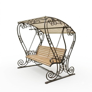 Fauteuil balançoire de patio en fer forgé fait main, robuste, 2 places, banc de jardin, style victorien, coussin non imperméable - Product Image 1