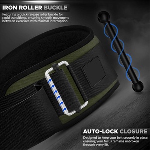 Auto Lock Weightlifting Neoprene Curved Gym Belts Back Lumbar Support Double <b>Padded</b> Fitness Belt Weight Lifting Belts - Product Image 3