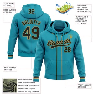 <b>Men's</b> Turquoise Hooded Zip-Up Sweatshirt Custom Name Number Heat Transfer Printing Casual Autumn Wear Regular Fit - Product Image 3