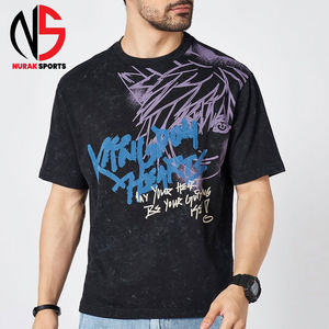 T-shirt personnalisé pour homme, style streetwear, rétro, coupe oversize, en coton épais et respirant, à manches courtes, pour l'été, vente en gros Bulk2026 - Product Image 1
