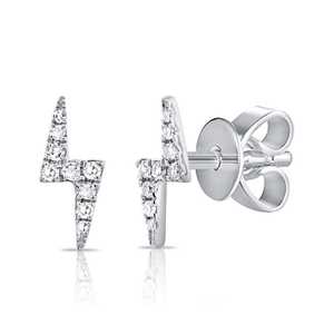 Pendientes de Oro Sólido de 14k con Diamantes Redondos Cultivados en Laboratorio, Diseño Minimalista y Único para Uso Diario - Product Image 1