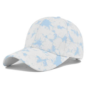 Casquette de baseball en coton imprimée personnalisable, motif abstrait effet éclaboussures, visière incurvée, 6 panneaux, sangle réglable, style streetwear décontracté - Product Image 2