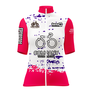 Maillot de cyclisme pour femmes, impression par sublimation, manches courtes, fermeture éclair intégrale, polyester, élasthanne, OEM ODM, vêtements de vélo, usine - Product Image 4