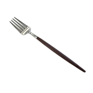 Fourchette à salade à manche en bois Fourchette en acier inoxydable pour salade et apéritifs Design élégant et fonctionnel pour une utilisation sur la table à manger - Product Image 1