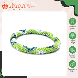 Pulseras de joyería de moda hermosas de alta calidad al por mayor, pulseras de cuentas de vidrio hechas a mano para mujer, de Nepal. - Product Image 2