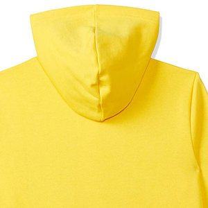 Yellow Hooded Zip-Up Sweatshirt Unisex Regular Fit Casual Solid Color Knitted Fabric Autumn Wear - Product Image 4