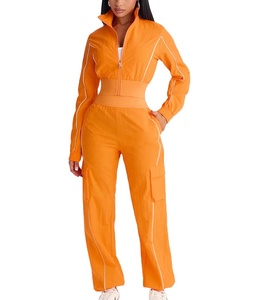 Nuevo Conjunto Deportivo de Dos Piezas con Chaqueta Cortavientos para Mujer, Venta al Por Mayor, Trajes Deportivos con Logotipo Personalizado, Ropa Deportiva Femenina - Product Image 1