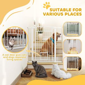 Cancelletto per Cani Extra Largo da 41 Pollici con Porta per Gatti, Kit di Estensione da 30 Pollici, 3 Pollici e 5,5 Pollici, Cancelli e Box per Animali Domestici Alti 42 Pollici - Product Image 4