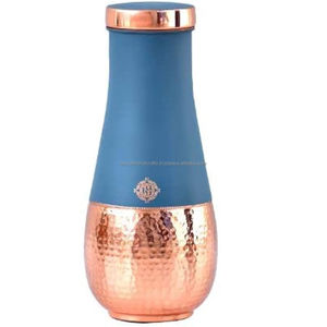 <b>Copper</b> <b>Bottle</b> at Unique Style Etching Designer Metal <b>Copper</b> <b>Water</b> <b>Bottle</b> With Advance Leak - Product Image 4