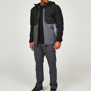 Wholesale Mens Sportswear Polyester Tracksuit <b>Windbreaker</b> Outfits Custom Jacket Two Piece Set - Product Image 1