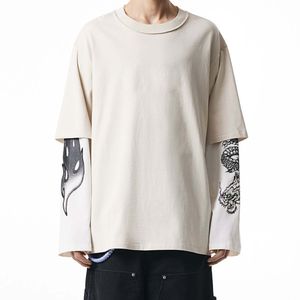 T-shirt moderne à double couche, tissu doux et confortable, élégant et tendance, pour hommes et femmes, streetwear décontracté, vêtements de tous les jours - Product Image 5