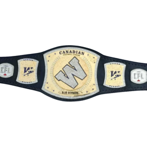 เข็มขัดแชมป์ Winnipeg Blue Bombers CFL - เข็มขัดกีฬาแบบปรับแต่งได้พร้อมรายละเอียดสีทอง - ของสะสมระดับพรีเมียม - Product Image 2