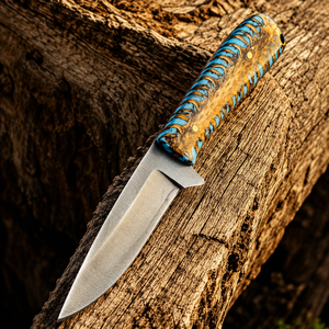 Edge Master Manufacture Industrial Custom Handmade Skinner Knife Pine Cone Resin Handle D2 Steel Fixed Blade <b>Leather</b> Sheath - Product Image 2