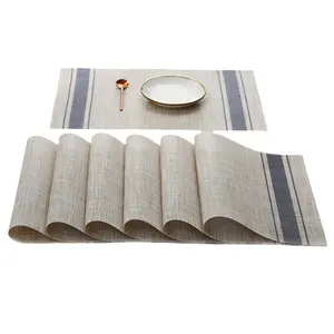 Customized Western-style Anti Scalding Table Mat With Simple Woven Pattern For Table Decoration