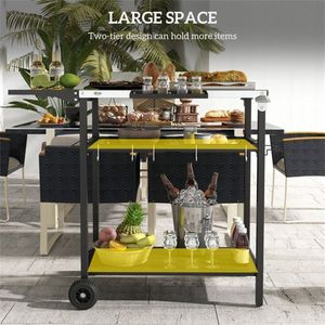 Carrello Pieghevole in Acciaio per Esterni, Carrello Bar per Campeggio, Barbecue, Spiaggia, Escursionismo, Giardino, Attrezzi per Bambini, Carrello Pieghevole - Product Image 6