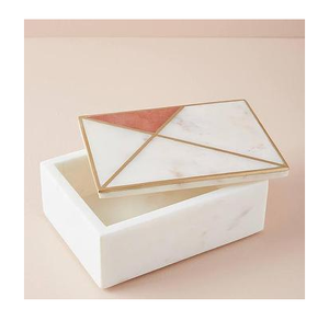 <b>Luxury</b> Marble Stone Jewelry Box Home Decorative Marble Jewelry Box Dressing Table Stylish And Storage Box - Product Image 1