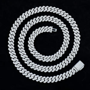 8mm <b>Solid</b> 925 Sterling <b>Silver</b> Men Hip Hop Jewelry Iced Out Baguette VVS Moissanite Cuban Link Chain <b>Necklaces</b> Fine <b>Silver</b> Bling - Product Image 1