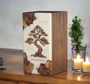 Elegant Wooden & Resin Eco-Friendly Durable Cremation Urn <b>Box</b>-Personalized Keepsake <b>Memorial</b> <b>Box</b> for Pet Ashes - Product Image 3