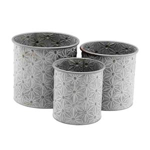 Pot de fleurs en métal Se Of3 Fancy, qualité supérieure, en fer, pour fleurs, herbes, succulentes, intérieur/extérieur. - Product Image 6