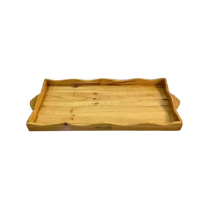 Plateau de service rond en bois d'acacia, plateau décoratif en bois naturel, plateau de service décoratif rond en bois moderne - Product Image 5