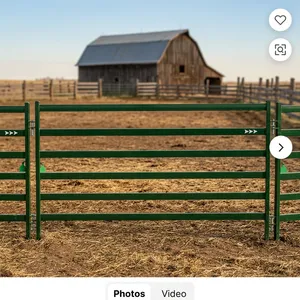 Paneles de Cerca para Ganado de Acero Verde Resistente con Rieles Horizontales para Recintos de Animales de Granja y Seguridad - Product Image 3