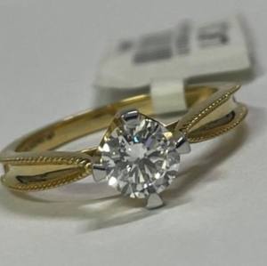 Anillo Exclusivo Premium con Diamante Redondo de 0.73 Ct, Oro Amarillo Sólido de 18K, Diamante Cultivado en Laboratorio, Certificado IGI VS, Anillo de Aniversario - Product Image 5