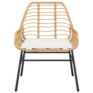 Chaise de jardin moyenne avec housses amovibles en rotin PE marron - Product Image 5