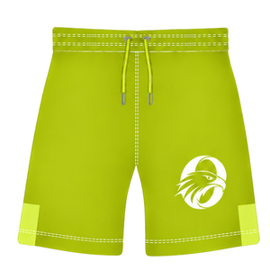 Pantalones Cortos de Rugby Verde Lima y Blancos, Cintura Elástica con Cordón, Uniforme de Equipo Geométrico Personalizado, Ropa Deportiva Transpirable para Entrenamiento - Product Image 1