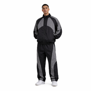 Men's Windbreaker Tracksuit Set Custom made logo <b>Zip</b>-<b>Up</b> <b>Jacket</b> and Jogger Pants Lightweight Reflective Windbreaker Set's - Product Image 6