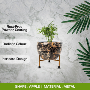 Macetero de Metal Negro con Soporte de Hierro, Moderno Soporte Decorativo para Plantas, para Jardín Interior, Sala de Estar, Dormitorio, Oficina - Product Image 6