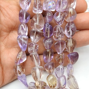 Ametrine Tumble Nugget-Multi Shaded-Smooth Polished-8Inches 10-15MM Long Approx-Natural <b>Stone</b> - Product Image 1