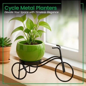Support de plante en métal en forme de cycle, support décoratif en fer pour vase à fleurs, support élégant pour pot de fleurs pour une utilisation en intérieur et en extérieur - Product Image 4