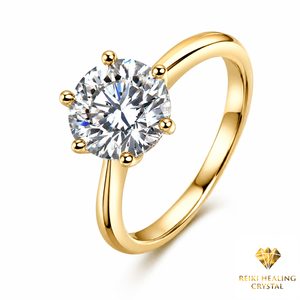 moissanite 3ct <b>Ring</b> Engagement G 925 Sterling Gold Certified Brilliant Cut 6 Prong Trendy Wedding Party Fine Jewelry wholesale - Product Image 4