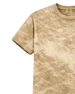 Camiseta Beige con Efecto Teñido para Hombre, Cuello Redondo, Manga Corta, Algodón, Estilo Casual Urbano, Lavado Vintage, Personalizable, OEM, Proveedor Mayorista de Camisetas - Product Image 4
