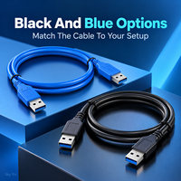 Kabel Ekstensi USB 3.0 Male to Male to Female, Kabel Printer, Kabel USB untuk Hard Drive Enclosure, Aksesoris Laptop, Pasokan Grosir