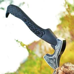 Hacha de Acero Inoxidable 1095 con Parte Posterior Plana y Mango de Madera para Camping, Caza, Bricolaje y Trabajos en Madera - Personalizable - Product Image 6