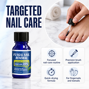 Solution Réparatrice pour Ongles Fongiques 25% Acide Undécylénique Huile d'Arbre à Thé Gouttes Anti-Fongiques Traitement des Ongles des Pieds 2 Flacons avec Lime - Product Image 5