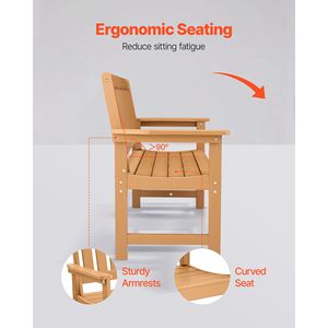 Panca da Esterno in Acciaio e Legno Resistente alle Intemperie, 50,5 Pollici, Capacità di Carico 800 Libbre, per 2-3 Persone, con Braccioli e Schienale Larghi - Product Image 5
