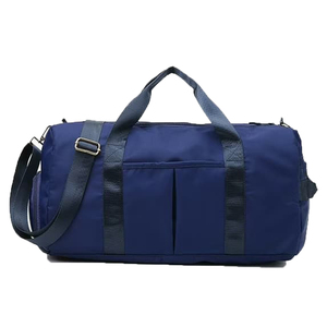 Bolsa de Gimnasio de Nailon Azul Marino de Alta Calidad con Correa Ajustable y Compartimento Interior para Uso Unisex - Product Image 1