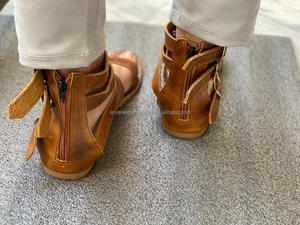 Real Crunch Leather Sandals Stylish Women Flat Flip Flop <b>Slipper</b> Women Leather Flat Unique Sandals - Product Image 5