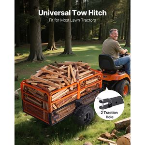 28 คิว รถพ่วงอเนกประสงค์สำหรับสวน รับน้ำหนักได้ 1800 ปอนด์ ทำจากเหล็ก สำหรับรถ ATV UTV แผงด้านหลังถอดออกได้ แข็งแรงทนทาน สำหรับบรรทุกสินค้าและใช้งานทั่วไป - Product Image 2