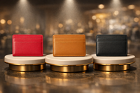 WRIZA Porte-cartes minimaliste en cuir PU, fin, léger, durable, avec plusieurs fentes, pour hommes et femmes, accessoire élégant pour un usage quotidien