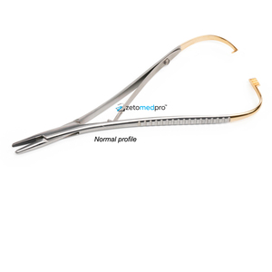Mathieu Needle Holder – TC Gold, Plier Style with Lock, Leaf Spring, Ratchet – 14cm 17cm 20cm – SS / Tungsten Carbide - Product Image 1