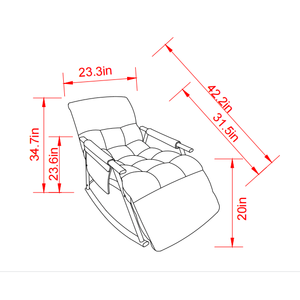 Poltrona Reclinabile Pieghevole con Schienale Alto Regolabile, Poggiapiedi e Tasche Laterali, Imbottita per Soggiorno - Product Image 6
