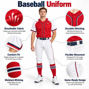 Uniforme de Béisbol Moderno con Colores, Nombres y Números Personalizados para Clubes, Escuelas, Academias y Equipos Deportivos - Product Image 6