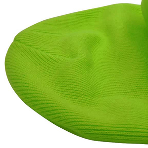 Neon Green Beanie Hat Unisex Adult Knit <b>Winter</b> <b>Cap</b> Solid Color Casual Style 56-58CM Head Circumference - Product Image 2